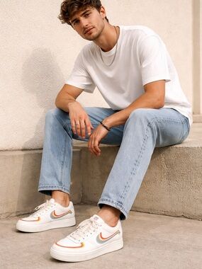 Nike Men's Light Blue Straight Jeans